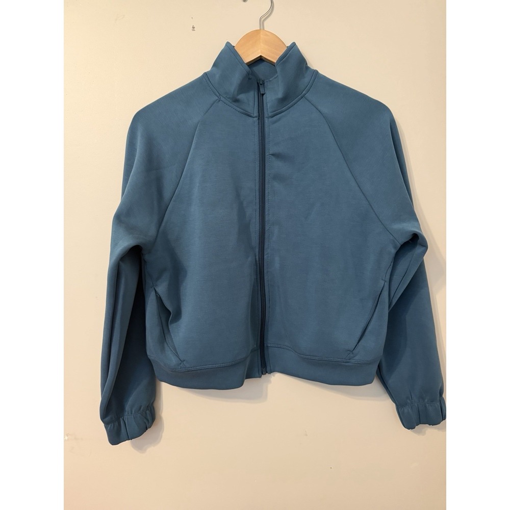 NWT Women Airy Sleek Ribbed Blue Full Zip Jacket - All In Motion Size XS - Picture 4 of 16